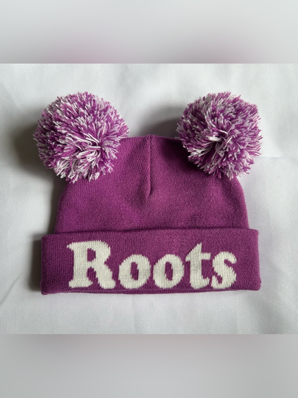 2/$10 Roots Baby Purple Pom-Pom Beanie